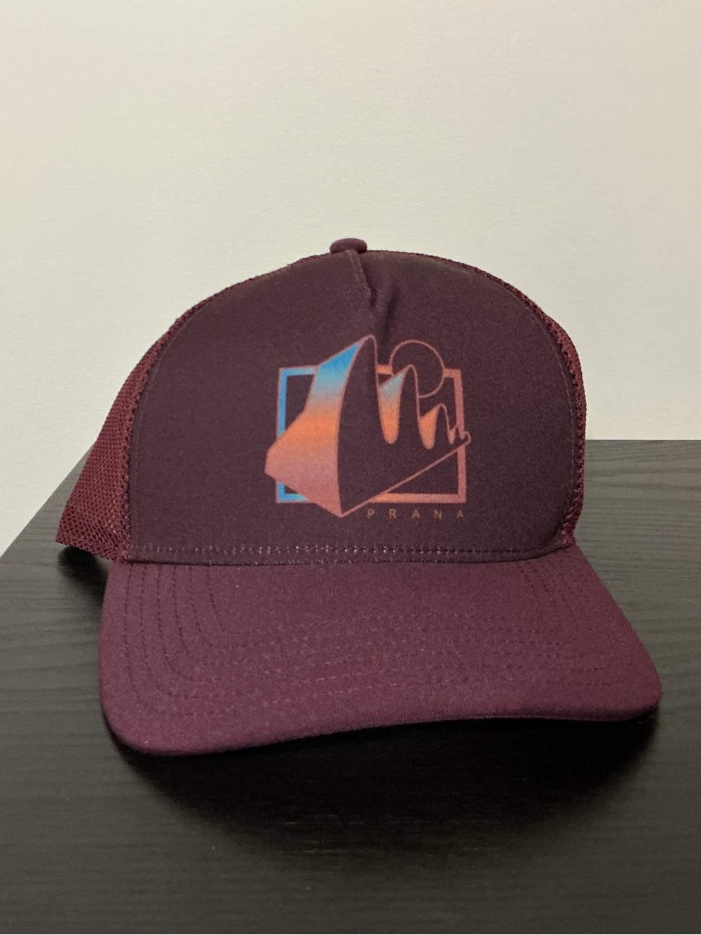 Prana Burgundy Mesh Trucker Hat with Subtle Logo